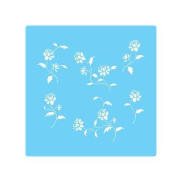Imagem de Stencil De Parede Tamako Floral - 55 X 55Cm - Ref 285 - Stencil Tamako