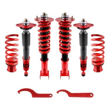 Imagem de EVIL ENERGY Coilovers compatíveis com Chrysler 300C RWD 2005-2010, kit de suspensão Coilovers, kit de redução de altura ajustável para passeio confortável, vermelho