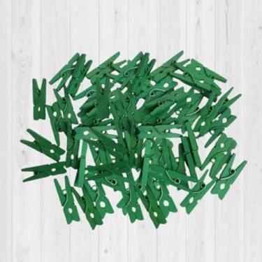 Imagem de Mini pregador Mini prendedor De Madeira 2,5cm pacote Varal De Foto Mural Memory(VERDE,500)