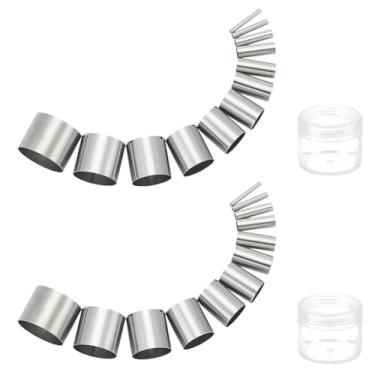 Imagem de WEBEEDY 24 peças de cortadores de argila circulares com estojo de armazenamento, 2 conjuntos de aço inoxidável redondo de argila buraco oco kit de cortador de perfuração para cerâmica, microfones de