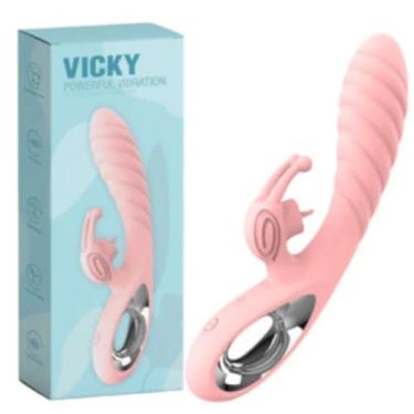 Imagem de Vibrador Vicky Rabbit Powerful 36 Modos De Vibração com Estimulação Dupla Recarregável [ROSA]