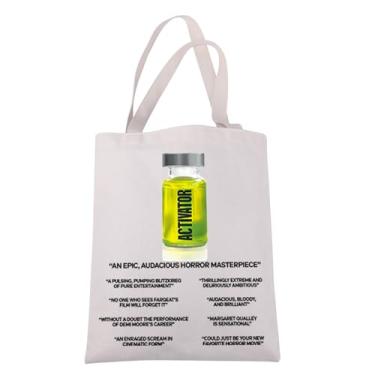 Imagem de JXGZSO Bolsa de ombro de filme de suspense, bolsa de compras com tema de filme de terror presente para amantes de filmes de terror