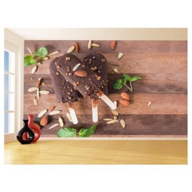 Imagem de Papel De Parede Alimentos Sorvete Palito Choco 3,5M Al385 - Você Decor