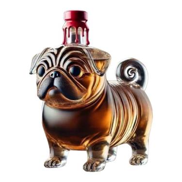 Imagem de Rrlihjgu Garrafas De Licor - Decantador De Espirituosos Com Design Pug,Decantador de Vinho, Dispenser de Armazenamento de Licor para Decoração de Bebidas como Brandy, Vodka, Whiskey e Cerveja