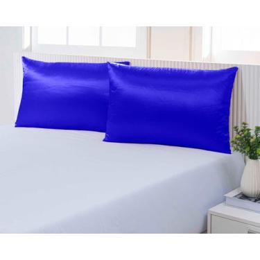 Imagem de Kit 02 Fronhas De Cetim Com Zíper Anti Frizz Macio 50cm x 70cm (01 Par
