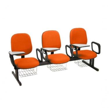 Imagem de Cadeira Em Longarina Para Escolas Linha Uno Laranja - DESIGN OFFICE MÓ