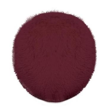 Imagem de Insun Capa de assento de vaso sanitário macia e fofa, capa de tampa absorvente lavável, suporte antiderrapante ajustável para a maioria das tampas de banheiro vermelho vinho 45 x 50 cm