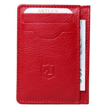 Imagem de Porta Cartão Couro Artlux 924, Vermelho escuro