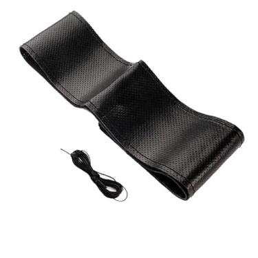 Imagem de Capa para volante de carro, costura DIY com agulha e linha, universal 15 IN, capas de couro de microfibra respirável e antiderrapante, acessórios para volante de carro para homens e mulheresin