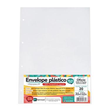 Imagem de Saco Plástico A4 Chies 4 Furos com 20 Unidades, UNICA