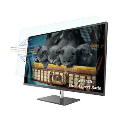 Imagem de i-Tensodo Protetor de tela antiluz azul de 24 polegadas para monitor universal de 24 polegadas 16:9 padrão/curvo e tela sensível ao toque, (tamanho de tela de 53.2 cm x 29.9 cm) bloqueio de luz azul e