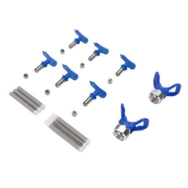 Imagem de Zerodis Conjunto de Pulverizador de Tinta Versátil Conjunto de Pulverizador de Tinta Fácil 6pcs 211 315 417 517 515 523 Dica para Projetos de Pequeno/grande Escala Aço Inoxidável/azul