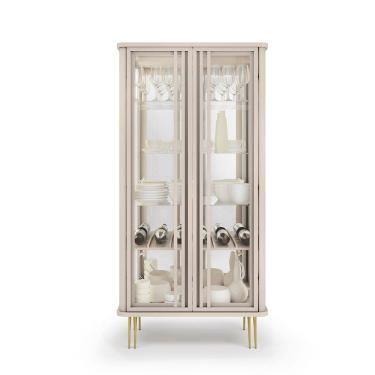 Imagem de Cristaleira Crystal Led Com Espelho Prateleiras e 2 Portas Vidro 180x90-EdeCasaMoveis