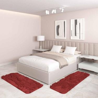 Imagem de Jogo Tapete Passadeira Quarto 2 Uni Marrom 50 X 140 Cm