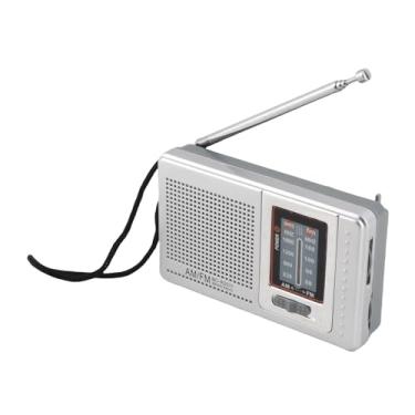 Imagem de Rádio AM FM portátil, leitor de rádio transistor portátil compacto, operado por 2 pilhas AA, alto-falante embutido de 5 W com conector de fone de ouvido, presentes para pais, avós padrão