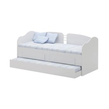 Imagem de Sofá Cama Ditália Solt. Cama Auxiliar 2Gav CM-08 Branco Cozy