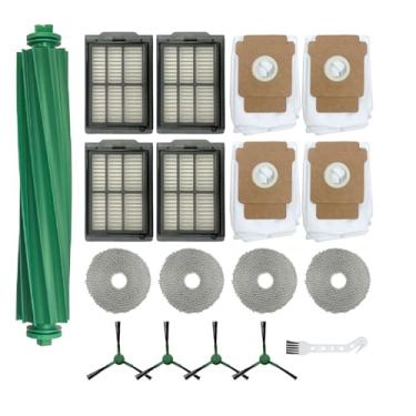Imagem de Acessórios de peças de reposição compatíveis com iRobot Roomba Plus 405 505 Combo Aspirador, 1 escova de rolo, 4 filtros Hepa, 4 escovas laterais, 4 esfregões, 4 sacos de pó, 1 escova de limpeza