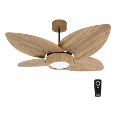 Imagem de Ventilador Teto Controle Remoto 122cm 127v Madeira Clara
