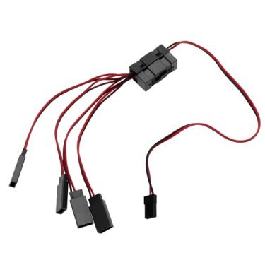 Imagem de YINETTECH Controlador de luz LED de 4 vias RC para ligar/desligar cabo Y compatível com TRX-4 SCX10 1/10 RC Crawler