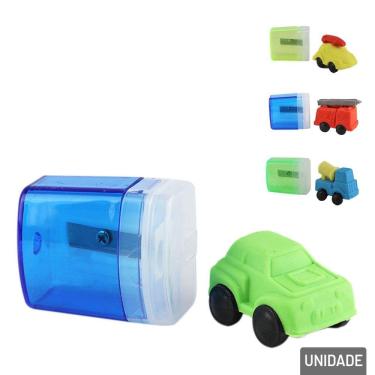 Imagem de Apontador de Plástico com Borracha Carros - Tudo em Caixa