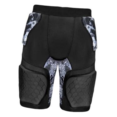 Imagem de YIJU Shorts de compressão acolchoados masculinos, cinto de futebol, calças acolchoadas, equipamento esportivo de alta elasticidade para basquete, Xxl