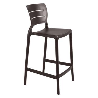 Imagem de Banqueta Alta para Cozinha Tramontina Amélia Marrom em Polipropileno com Proteção Antimicrobiana