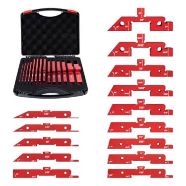 Imagem de DEEFIINE Blocos de configuração de mesa de roteador para marcenaria, kit de medidor de altura de barras de precisão de alumínio para acessórios de serra de mesa com caixa de armazenamento.