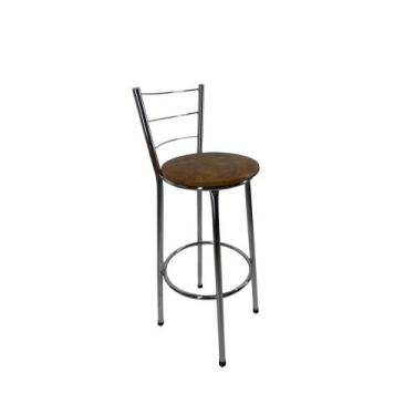 Imagem de Kit banqueta alta cromada cozinha gourmet americana bar - FortMix, Mar