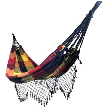 Imagem de Rede De Dormir Descanso Casal Decorativa (Xadrez Colorido Escuro)