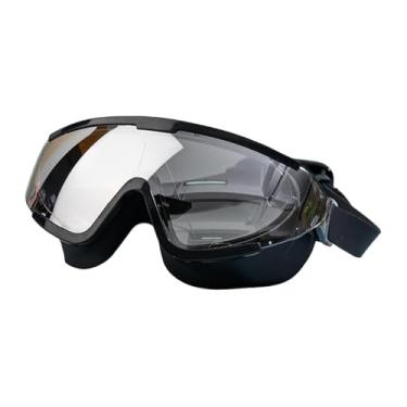 Imagem de harayaa Óculos de natação para adultos, roupa de banho antiembaçante, proteção portátil, conforto, à prova d'água, ajustável, moderno, para homens e, Preto