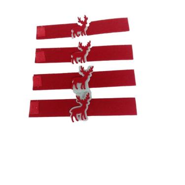 Imagem de Porta Guardanapo De Feltro Rena Vermelho 18Cm 4 Unidades