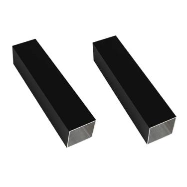 Imagem de Kwweeoo Tubo quadrado de alumínio preto 2 peças 10 mm x 10 mm x 1760 mm espessura de parede de 1 mm, 2 pacotes de tubo quadrado de alumínio de 1 cm 1 cm cor preta 0,4 x 0,06 x 0,1 x 1,76 cm (Appr)