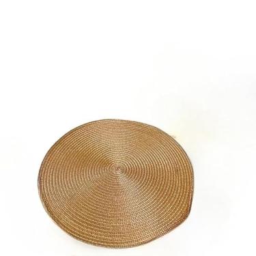 Imagem de Sousplat Jogo Americano 6 Unidades Redondo Jantar para Mesa Posta Descanso de Prato(Dourado,Kit 4)