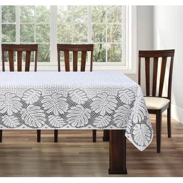 Imagem de Toalha de Mesa em Renda de Costela de Adão Quadrado 1,60x1,60m Branco 