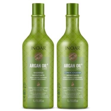 Imagem de Inoar, Kit Argan Oil System – Shampoo e Condicionador 1L, Hidratação Profunda, Brilho Intenso, Redução de Frizz, Nutrição com Óleo de Argan, Para Todos os Tipos de Cabelo