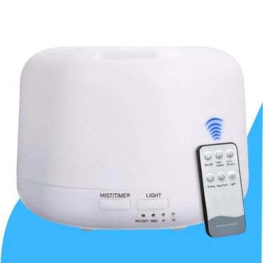 Imagem de Umidificador de Ar Difusor de Ambiente 500 Ml Aromas Óleo Essencial com Controle Remoto Portátil Ultrassônico Aromatizador Purificador LED