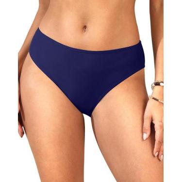 Imagem de Calças de biquíni inteligentes para mulheres, cobertura total, azul ma