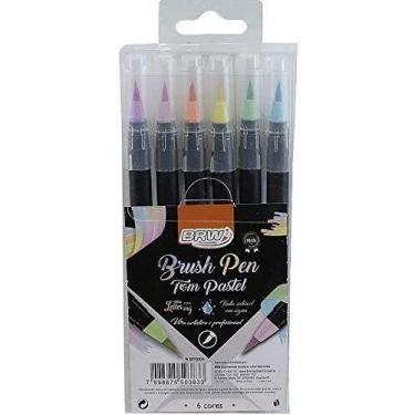 Imagem de Marcador brush pen - blister c/6 cores - bp0004 - BRW