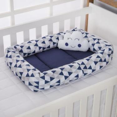 Imagem de Ninho Redutor de Berço 2 peças para Bebê Bandeirola Marinho - Carinha 