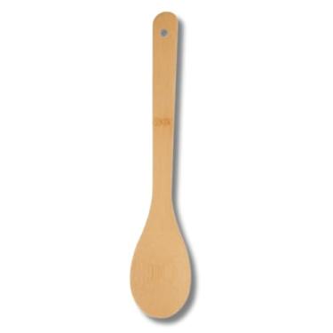 Imagem de Colher de Bambu 29,5cm Multiuso – Utensílio de Cozinha Sustentável Madeira Natural Cabo Longo (1)