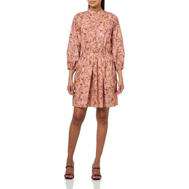 Imagem de Derek Lam 10 Crosby Minivestido feminino Marisol Lurex listrado estampado voile, Camelo Multi, 32
