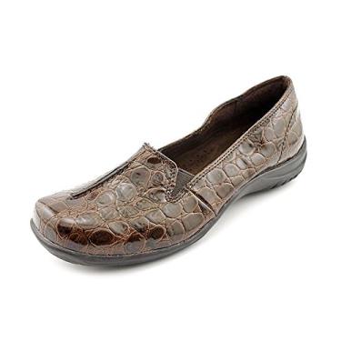 Imagem de Easy Street Sapato feminino sem cadarço, Croco marrom envernizado, 11 X-Wide