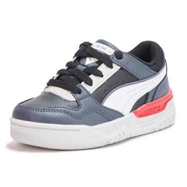 Imagem de PUMA Tênis infantil unissex Rebound Layup Lo (criança pequena), Cinza Galáctico/PUMA Branco/PUMA Preto/Cinza Glacial, 12 Little Kid