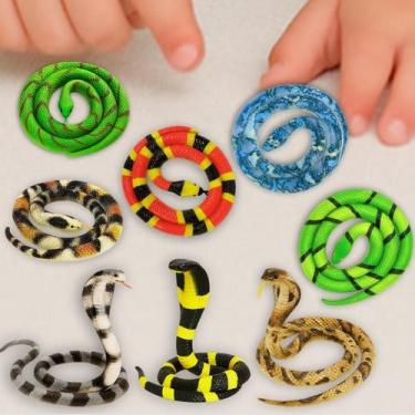 Imagem de 10 Cobras Borracha Serpente Naja Macia Brinquedo Realista - STORE SHAR