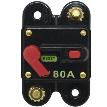 Imagem de Disjuntor Automotivo 80A Proteção Som Bateria Fusível Resetável Liga D