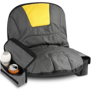 Imagem de ZLHETWT Capa de assento para cortador de grama, protetor de assento de cortador de grama, capa de assento de trator com várias bolsas à prova d'água protetor de assento para cortador de grama