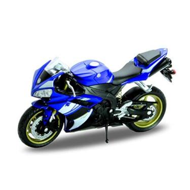 Imagem de Welly Die Cast Motocicleta Yamaha azul 2008 YZF-R1, escala 1:18