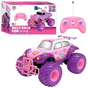 Imagem de Carro de Controle Remoto Infantil Rosa Off Road Recarregável Feminino Rally