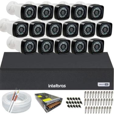 Imagem de Kit Cftv 16 Câmeras Segurança 2mp 1080p Dvr Intelbras mhdx 1116c
