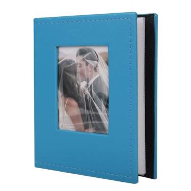 Imagem de Álbum de fotos RECUTMS 4x6 Blue PU Leather Cover 100 fotos